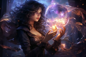 Wall Mural - A skilled and versatile spellcaster, adept at manipulating the forces of magic to achieve desired outcomes. - Generative AI