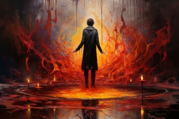 Wall Mural - a skilled and versatile spellcaster, adept at manipulating the forces of magic to achieve desired ou