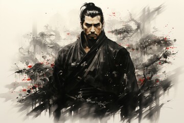 Wall Mural - A relentless and skilled bounty hunter, tracking down and capturing fugitives with ruthless efficiency. - Generative AI