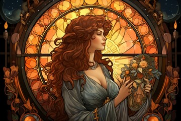 Wall Mural - a wise and revered oracle, gifted with prophetic visions and cosmic insight. - generative ai