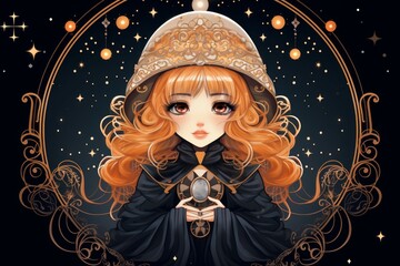 Wall Mural - a wise and revered oracle, gifted with prophetic visions and cosmic insight. - generative ai