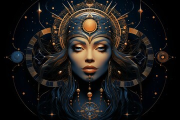 Wall Mural - a wise and revered oracle, gifted with prophetic visions and cosmic insight. - generative ai