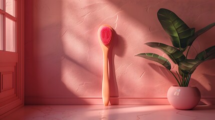 Sticker - blush brush mockup positioned artistically for product presentation