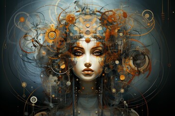 Wall Mural - a wise and revered oracle, gifted with prophetic visions and cosmic insight. - generative ai