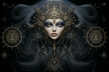 Wall Mural - a wise and revered oracle, gifted with prophetic visions and cosmic insight. - generative ai