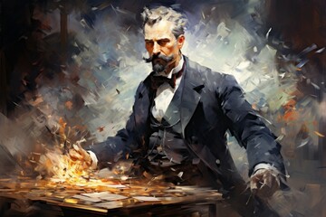 Wall Mural - A calculating and cunning strategist, outmaneuvering opponents with tactical brilliance. - Generative AI