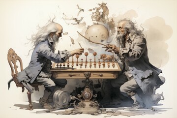 Wall Mural - A calculating and cunning strategist, outmaneuvering opponents with tactical brilliance. - Generative AI