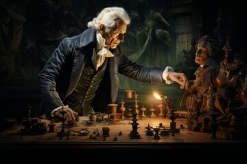 Wall Mural - A calculating and cunning strategist, outmaneuvering opponents with tactical brilliance. - Generative AI