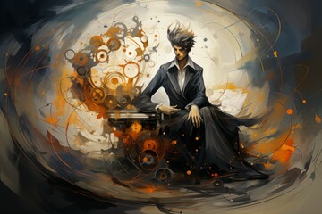 Wall Mural - A calculating and cunning strategist, outmaneuvering opponents with tactical brilliance. - Generative AI