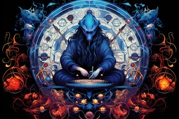 Wall Mural - A calculating and cunning strategist, outmaneuvering opponents with tactical brilliance. - Generative AI