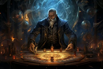 Wall Mural - A calculating and cunning strategist, outmaneuvering opponents with tactical brilliance. - Generative AI
