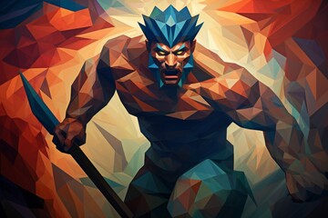 Wall Mural - A fearless and mighty berserker, unleashing devastating attacks with unbridled fury. - Generative AI