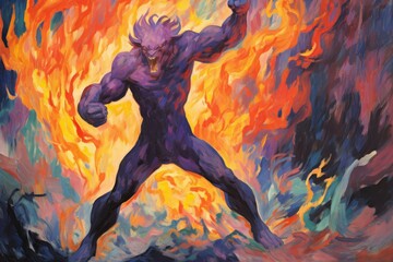 Wall Mural - A fearless and mighty berserker, unleashing devastating attacks with unbridled fury. - Generative AI