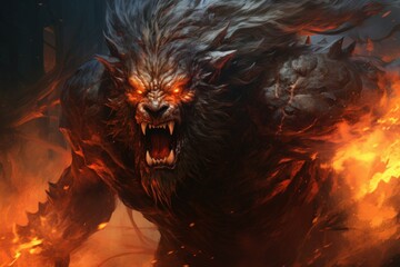 Wall Mural - A fearless and mighty berserker, unleashing devastating attacks with unbridled fury. - Generative AI