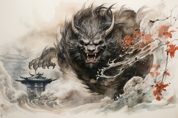 Wall Mural - A fearless and mighty berserker, unleashing devastating attacks with unbridled fury. - Generative AI