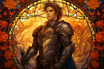 Wall Mural - A virtuous and steadfast paladin, upholding justice and combating evil with unwavering resolve. - Generative AI