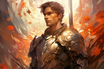 Wall Mural - A virtuous and steadfast paladin, upholding justice and combating evil with unwavering resolve. - Generative AI