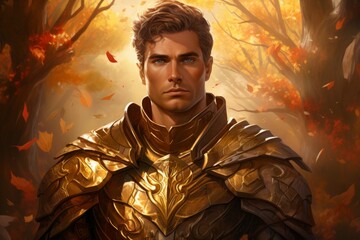 Wall Mural - A virtuous and steadfast paladin, upholding justice and combating evil with unwavering resolve. - Generative AI