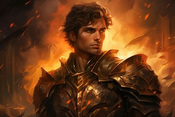 Wall Mural - A virtuous and steadfast paladin, upholding justice and combating evil with unwavering resolve. - Generative AI