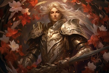 Wall Mural - A virtuous and steadfast paladin, upholding justice and combating evil with unwavering resolve. - Generative AI