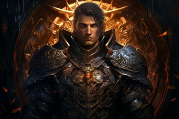 Wall Mural - A virtuous and steadfast paladin, upholding justice and combating evil with unwavering resolve. - Generative AI