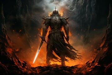 Wall Mural - A virtuous and steadfast paladin, upholding justice and combating evil with unwavering resolve. - Generative AI