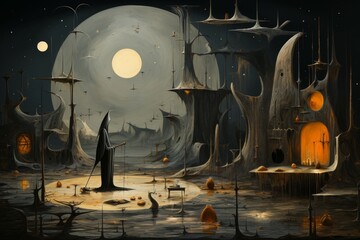 Canvas Print - A mysterious and enigmatic hermit, dwelling in solitude and possessing ancient wisdom. - Generative AI