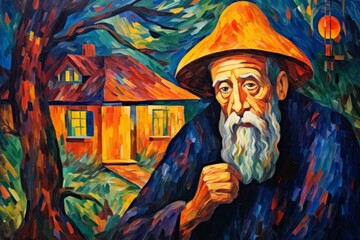 Wall Mural - A mysterious and enigmatic hermit, dwelling in solitude and possessing ancient wisdom. - Generative AI