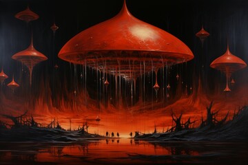 Canvas Print - A master of illusion magic, deceiving enemies with vivid phantasms and trickery. - Generative AI