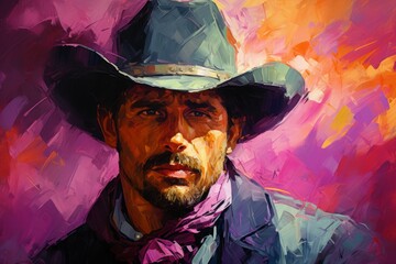 Wall Mural - A skilled and ruthless bounty hunter, relentless in their pursuit of targets and apprehending fugitives. - Generative AI