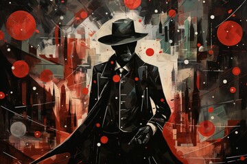 Wall Mural - A skilled and ruthless bounty hunter, relentless in their pursuit of targets and apprehending fugitives. - Generative AI