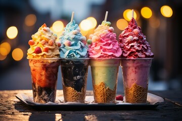 Canvas Print - Ice cream and summer treats - Generative AI