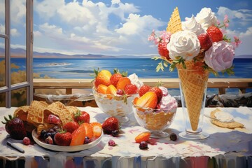 Poster - Ice cream and summer treats - Generative AI