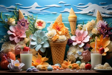 Poster - Ice cream and summer treats - Generative AI