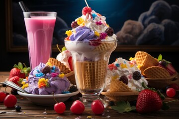 Poster - Ice cream and summer treats - Generative AI