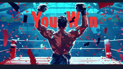 boxing game with a boxer's back and text that says 
