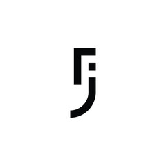 letters r,f and j simple vector logo symbol