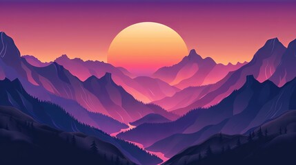 Wall Mural - Cartoon style landscape background