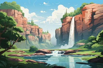 Sticker - Waterfalls - Generative AI