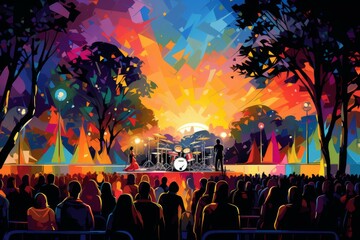 Sticker - Outdoor concerts - Generative AI