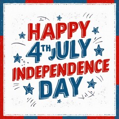 Poster - A patriotic greeting card for holiday time with a grunge-style background, colorful border, and 