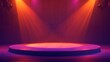 © AvectStock - A clear backdrop amplifies the drama as two spotlights illuminate a stage with a single, gleaming podium
