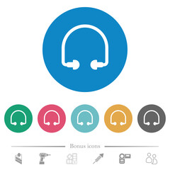 Poster - Earphones flat round icons