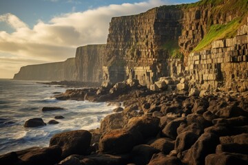 Wall Mural - Coastal cliffs - Generative AI