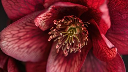Poster - Close up of the Red Hellebore Flower by Ice N Roses