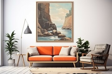 Canvas Print - Coastal cliffs - Generative AI