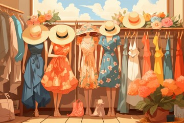 Wall Mural - Summer fashion - Generative AI