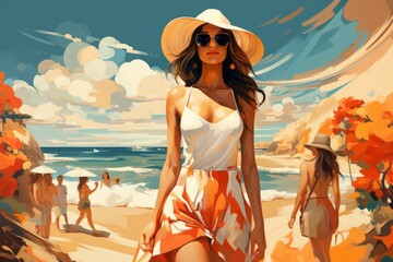 Wall Mural - Summer fashion - Generative AI