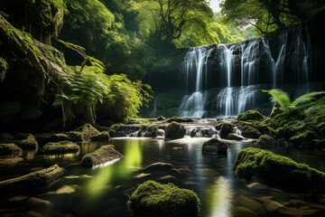 Canvas Print - Waterfalls - Generative AI