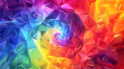 Wall Mural - Rainbow Low Poly Vector Background. 